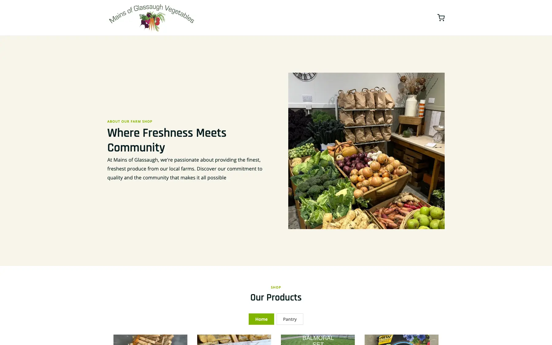 Screenshot of the Mains of Glassaugh website